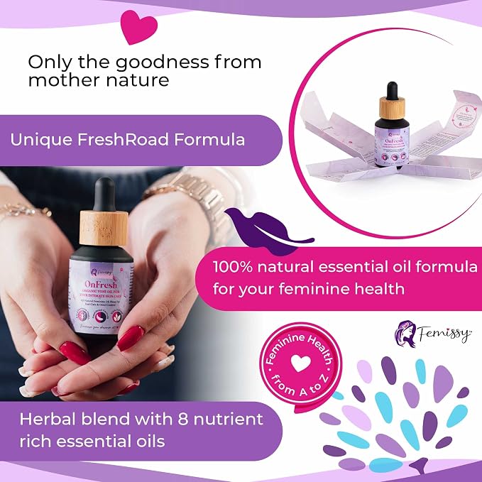 Natural Feminine Yoni Oil for Women PH Balance & Wetness; Herbal Vaginal Moisturizer for Dryness & Sensitive Skin; Soothing Intimate Vulva Essential Oils; Vaginal Oil Drops Against Odor (1 fl oz)