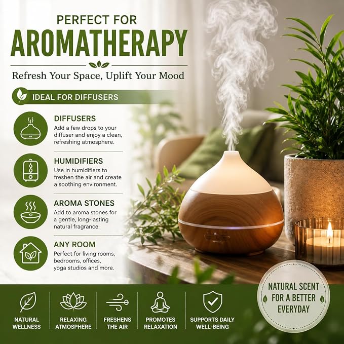 Tea Tree Essential Oil – 4 fl oz (Pack of 2) – 100% Pure & Undiluted – Amber Glass Bottles with Glass Droppers – Natural Cleaning, Diffuser, DIY Use – GreenHealth