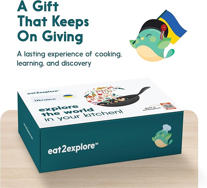Cooking Kits for Kids - Interactive & Educational Set with 3 Recipe Cards, Key Ingredients & Cooking Tools - Ideal Idea for Kids who Love to Create Meals (Ukraine Edition)
