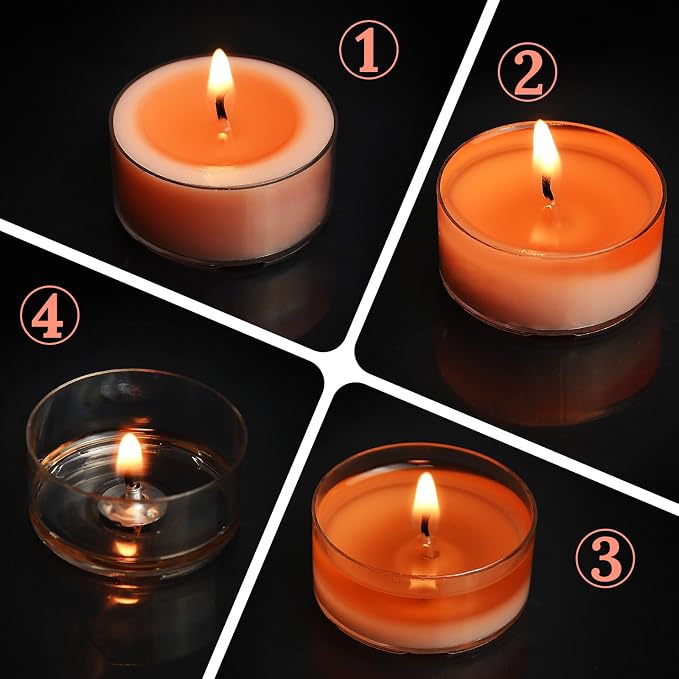 DEYBBY Natural Hibiscus Orchid Scented Soy Wax Tealight Candles Bulk, Aromatherapy Luxury Tea Candle Set of 24-4 Hour Burning Great Gift