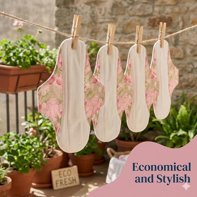 Charlie Banana - Reusable Feminine Pads Super+ 3Pack with Pouch | Washable Menstrual Pads for Heavy & Overnight Absorbency | Seally