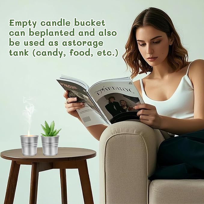 Indoor and Outdoor Citronella Candles -100% Natural Soy Wax Candles with Rich Aroma, Suitable for Indoor and Outdoor Use, Home Decoration and Relaxation Moments. (12-Pack)