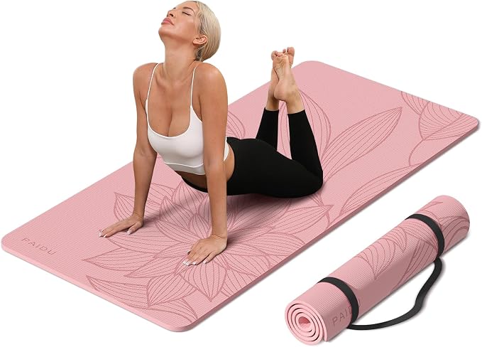 PAIDU Large Yoga Mat-72’x36’x0.4’ Extra Width ＆ Thick,Comfortable,Non-Slip Exercise Mat-Works Great on All Floor for Stretching,Yoga Studio,Gym or Home Workouts