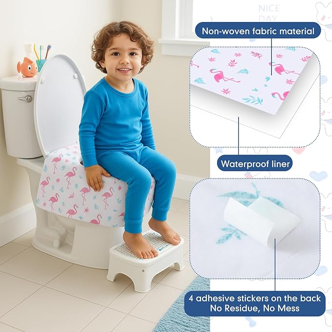 Dunzoom 400 Pack Disposable Toilet Seat Covers Waterproof for Campers & Adults, Individually Wrapped for Public Restroom, Travel, Airplane, Trip, Camping & Hiking