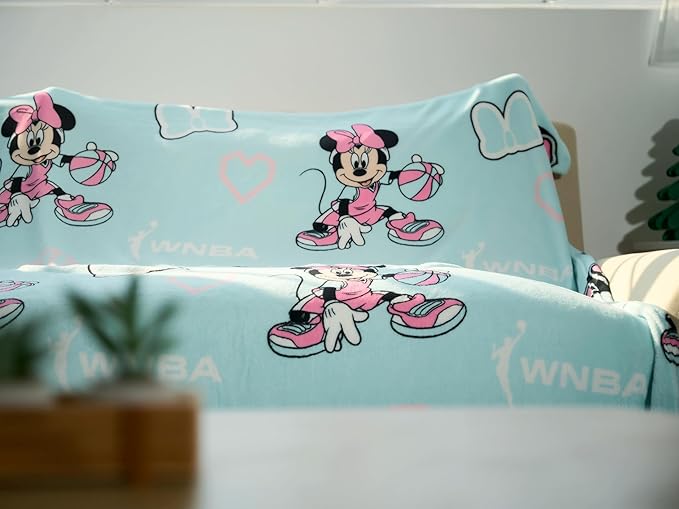 Northwest Disney Minnie Mouse Plush Throw Blanket, Oversized 62" x 90" Silk Touch Soft Fleece Blanket for Kids & Adults, Officially Licensed