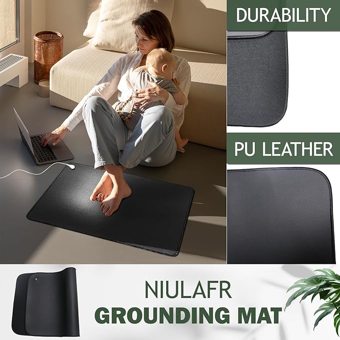 Grounding Mat,35.4x23.6 inches,Reconnect to The Earth EMF Recovery,for Foot Therapy,Carbon Fiber Universal Grounding Mat for Feet,Improve Energy,Sleep Assist and Helps with Anxiety