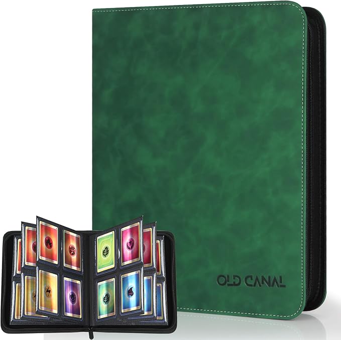 Top Loader Binder, 4 Pockets Card Binder Holds 112 Top Loaders, Premium Trading Card Collection Holder, Top Loader Storage Album for TCG, Sports Cards, Dark Green (FOR TOP LOADERS ONLY)