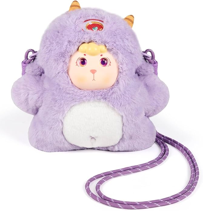 9inch Plush Bag Collection Crossbody Bags, Cute Girl Purses Fun & Unique Handbag Plush Shoulder Bag with Strap, Pockets