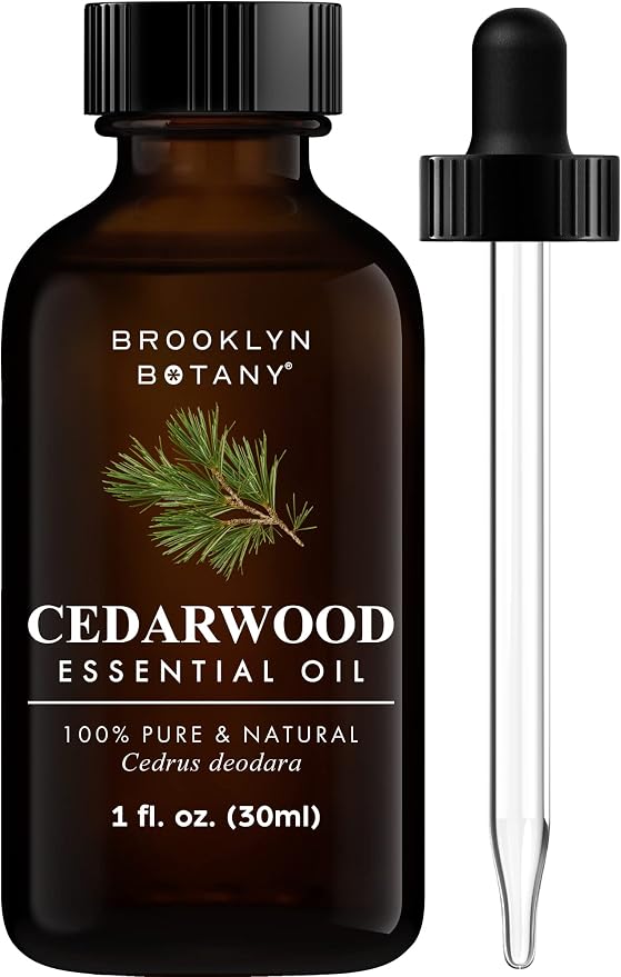 Brooklyn Botany Cedarwood Essential Oil - 100% Pure and Natural - Premium Grade Oil with Dropper - for Aromatherapy and Diffuser - 1 Fl Oz