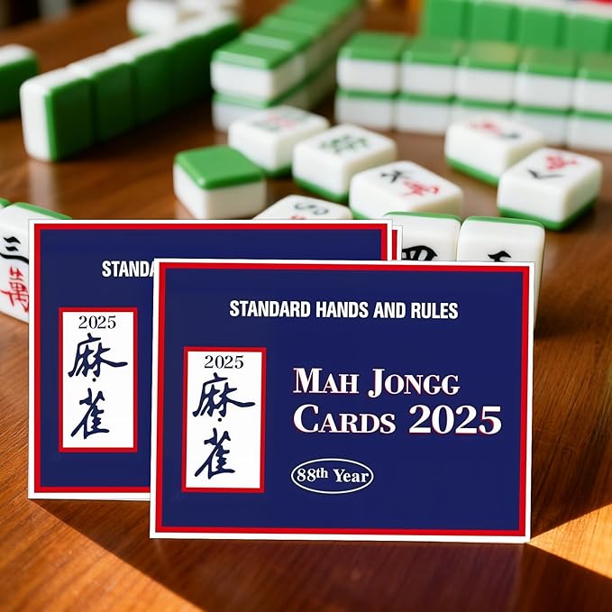 4Pcs mah-Jong Cards 2025 Guide Rules American Official Revision | Mahjong mat 2025 Mahjong Card - Large Print