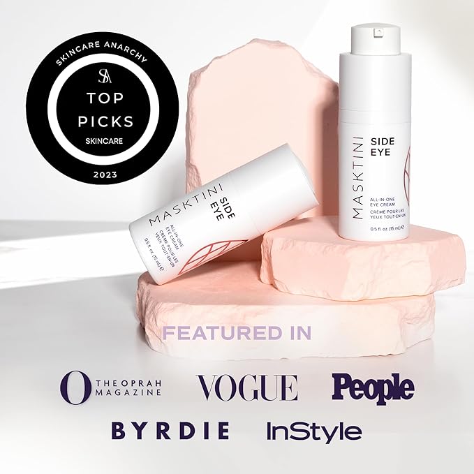 Masktini Side Eye All-In-One Eye Cream, 0.5 oz - Face Moisturizer - With Apple and Green Tea Extracts - Collagen Boosting - Eye Cream for Puffiness