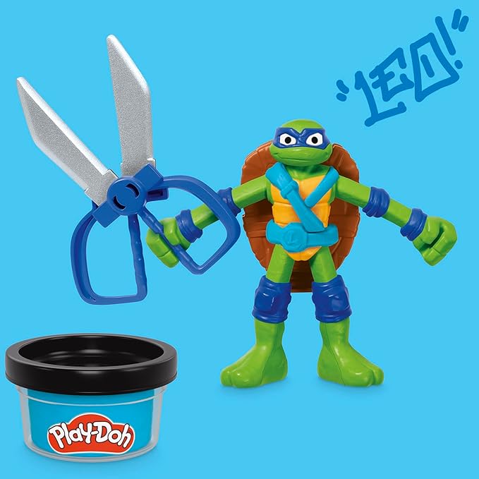 PLAY-DOH Teenage Mutant Ninja Turtles Cowabunga Creations Bendy 4 Inch Action Figures Set, Kids Arts & Crafts, TMNT Toys for Boys & Girls 4+