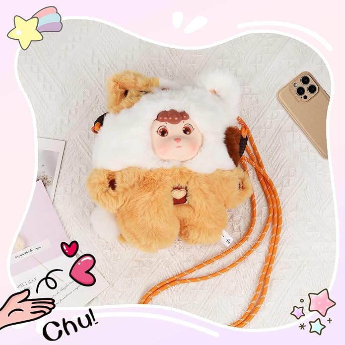 9inch Plush Bag Collection Crossbody Bags, Cute Girl Purses Fun & Unique Handbag Plush Shoulder Bag with Strap, Pockets