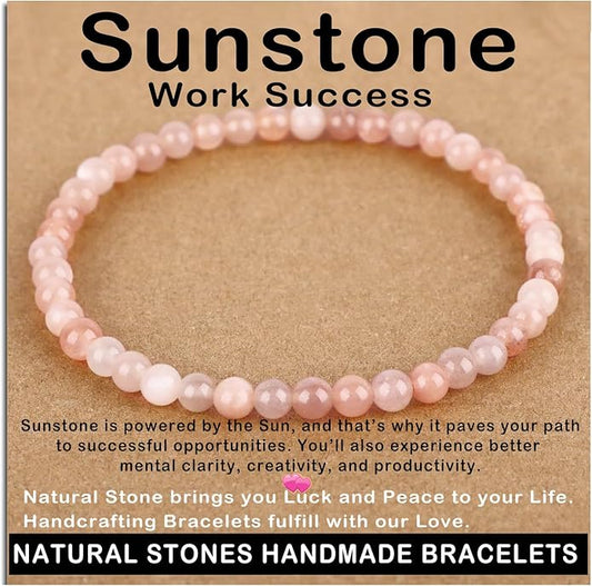 AD Beads Handmade Gemstone Stretch Elastic Bracelet Crystal Healing Reiki Nature's Beauty and Spiritual Essence Unisex