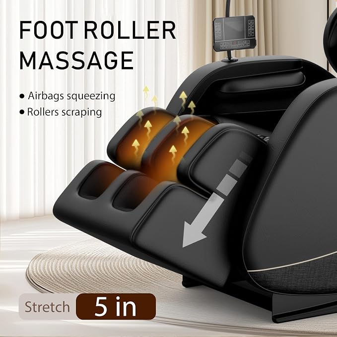 2026 Massage Chair Full Body, Zero Gravity SL-Track Shiatsu Massage Recliner Chair with Body Scan, 6 Fix Point Rollers,Airbags,Deep Yoga Stretch, Heating Function