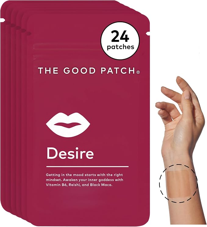 The Good Patch Desire Sexual Wellness Patches, Get in the Mood, Natural with Vitamin B6, Reishi, Black Maca, Plant Powered Wearable Wellness, Botanical and Vitamin (24 Total Patches)