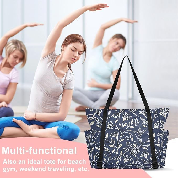 MCHIVER Yoga Bag for Women Men Large Yoga Mat Bag with Adjustable Strap Workout Bags Totes for Pilates Yoga Travel