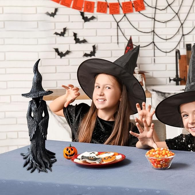 Witch Statue Resin Crafted Desktop Ornament Home Decoration Retro Magician Mysterious Curse Theme Statues Figurine Halloween Festival Decoration