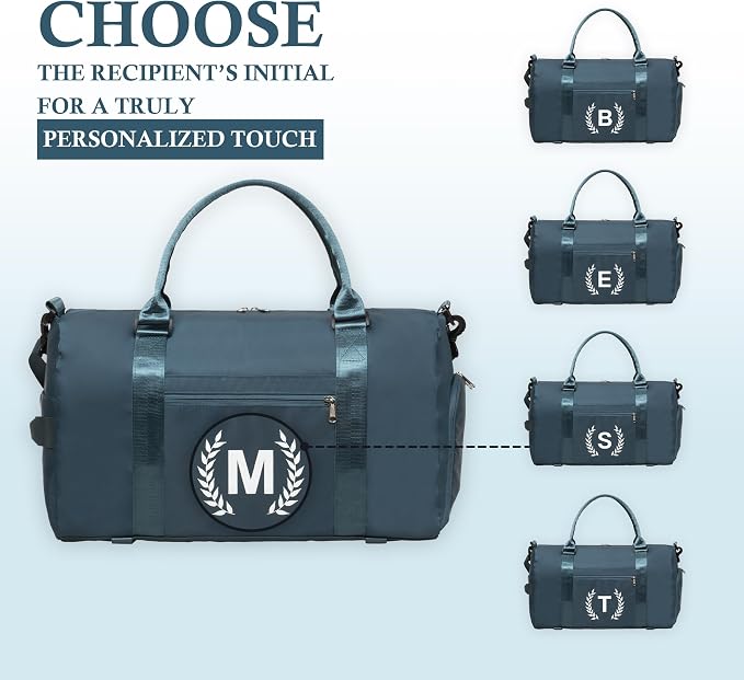Gym Bag for Women, Personalized Duffle Bag with Shoe Compartment, Sports Bag for Yoga & Dance with Wet Pocket and Mat Strap.