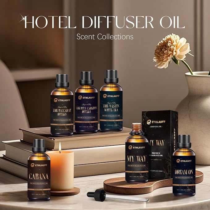 Hotel Diffuser Oil Inspired by The Baccarat Hotel Scent, Luxury Essential Oil for Waterless Diffuser, Crafting Soap & Candle Making Scents 100 ml 3.38 Fl Oz