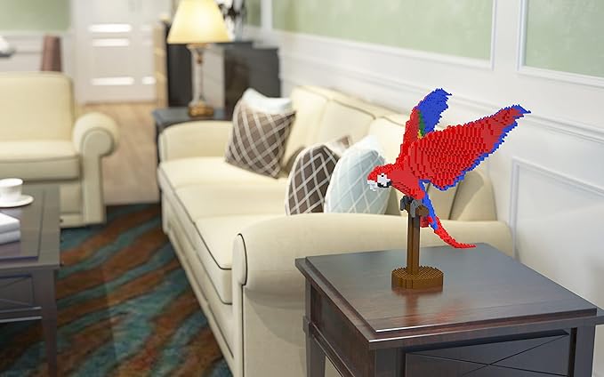 JEKCA Scarlet Macaw 02S | Parrot Plastic Building Blocks | Age 14+