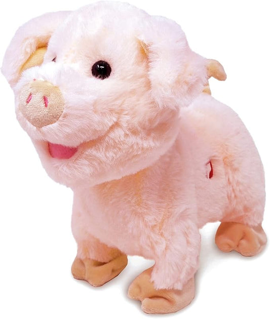 Cuddle Barn - Barnyard Buddies Pig | Animated Piggy Stuffed Farm Animal Plush Toy | Walks and Plays Song Farmer in The Dell, 8 Inches