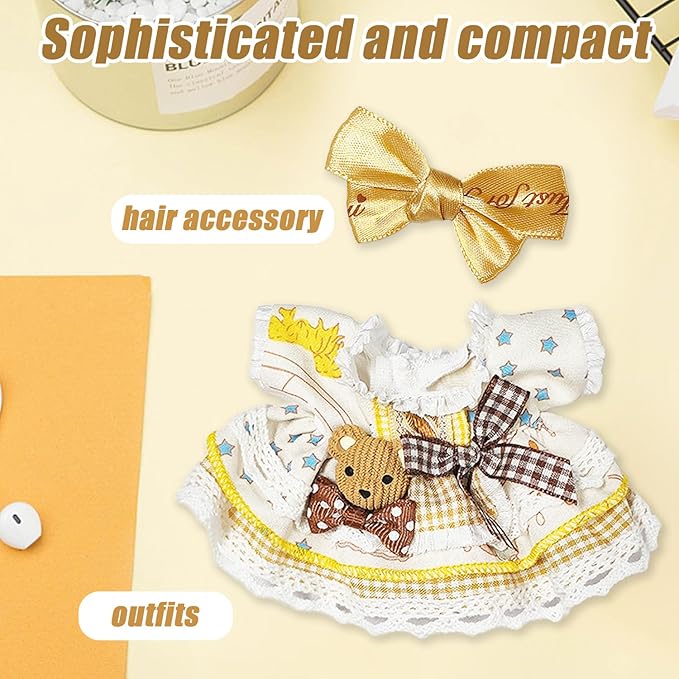 17cm Dolls Clothes,6.7 Inches Cute Doll Clothes Set,Doll Accessories for Collectors,Dress Up Doll Clothing Set Replacement Fashion Outfit Collection(NO Dolls)(Style 5)
