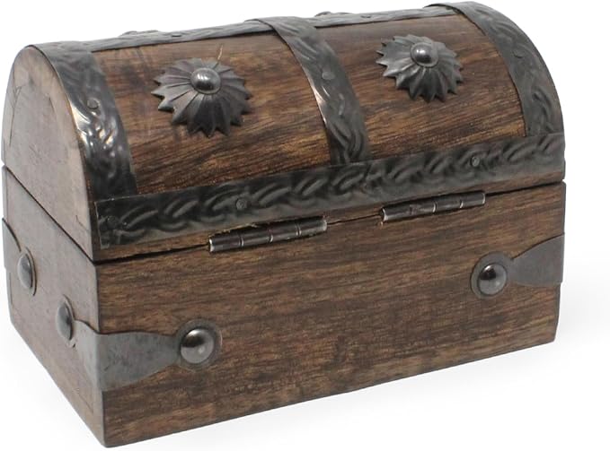 Treasure Chest Keepsake and Jewelry Box Wood - Decorative Treasure Box