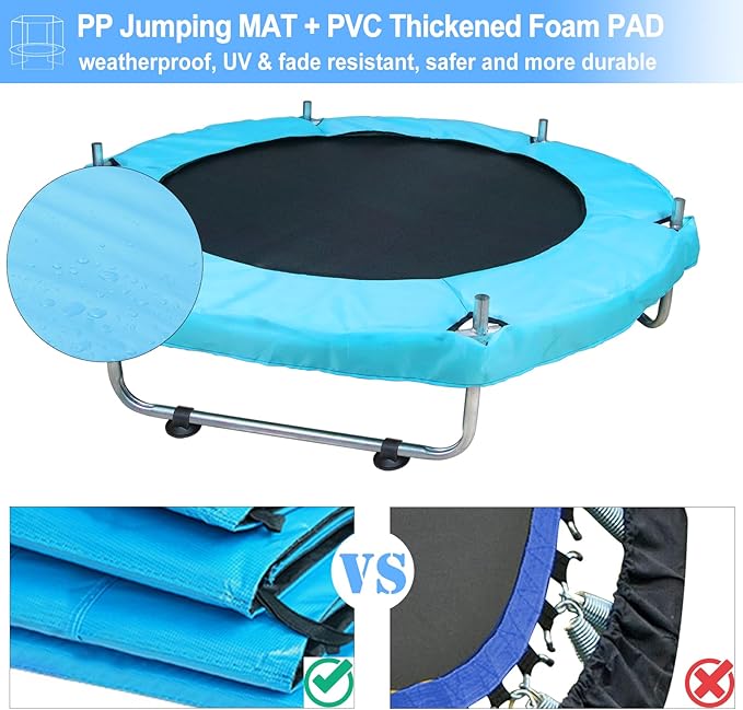 Indoor Trampoline for Kids Ages 1-8, 55" Small Outdoor Toddler Trampoline with Safety Enclosure Net, No-Gap Safe Design, Baby Round Jumping Mat, Recreational Trampolines Birthday Gifts for Boys Girls