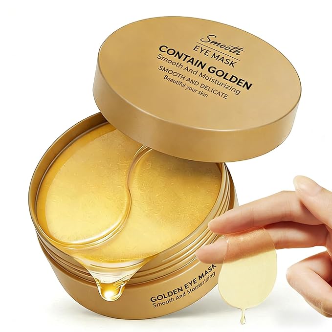 60 Pcs Golden Eye Mask, Under Eye Patches for Dark Circles & Puffiness - Moisturizing Nourishing Eye Treatment, Improves Dryness/Fine Lines/Wrinkles, Perfect for Daily Care & Ideal Gift for Women