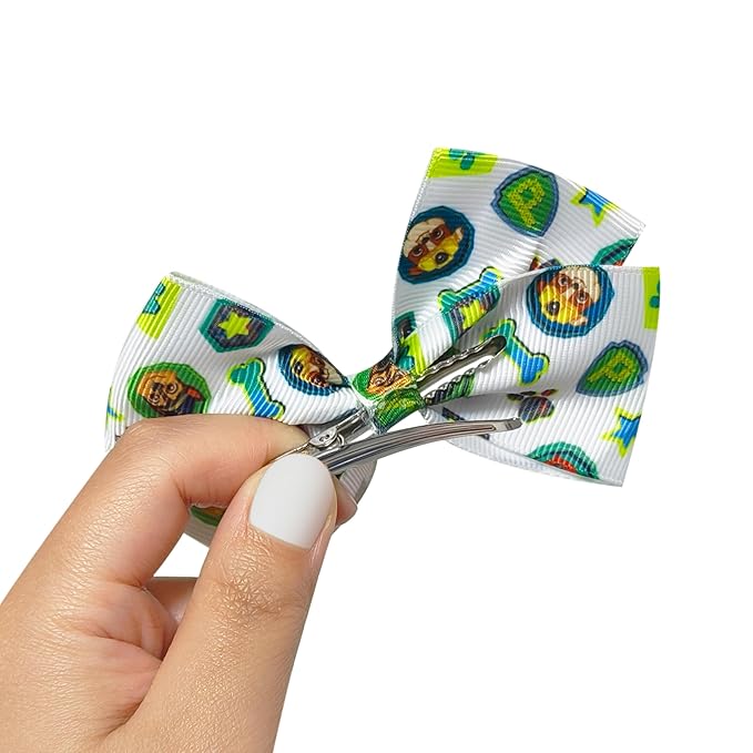 LUV HER Paw Patrol Alligator Hair Clips for Kids – 7-Pack Non-Slip 4-Inch Hair Bows – Girls Hair Accessories with Rescue Pup Prints – Ages 3+ – Non-Toxic Material