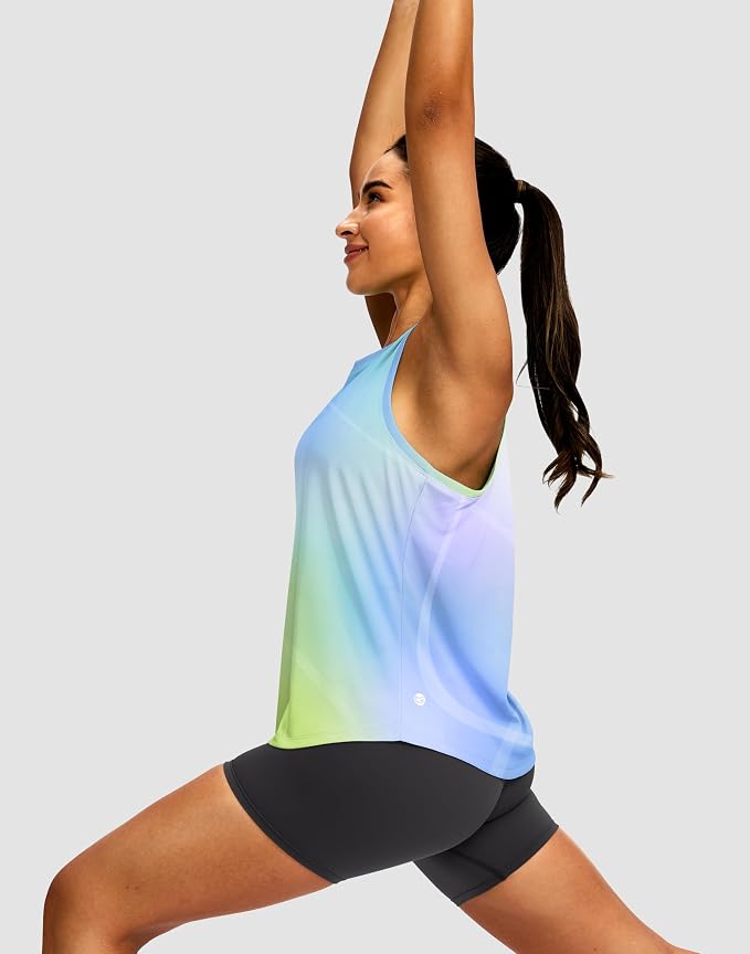 Women's Workout Tops Racerback Athletic Tank Tops Sleeveless Loose Fit Yoga Running Gym Shirts for Women