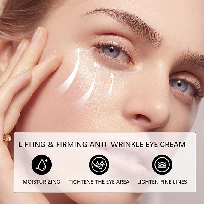 Instant Face & Eye Lift Cream, 60s Firm Face & Eye Cream - 4-in-1 Eye Lift Cream - Firm & Reduces Under Eyes Bags - Anti Aging Fine Lines