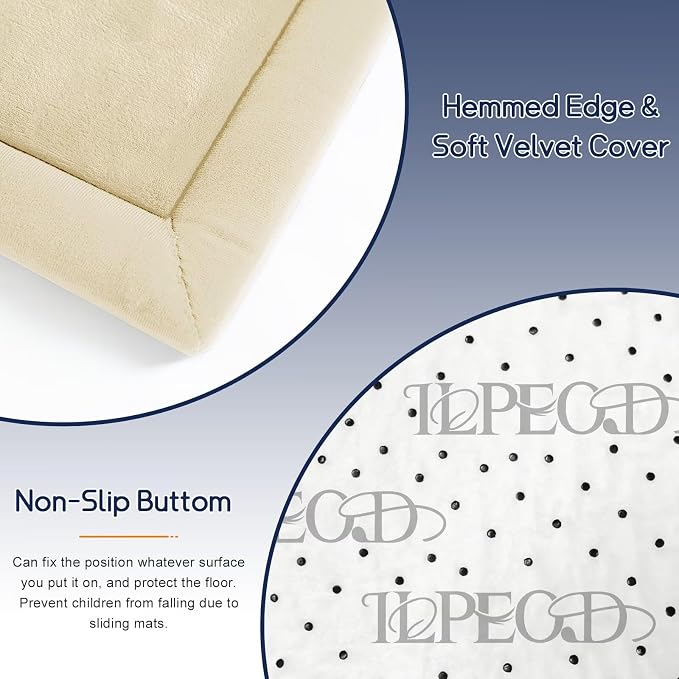 Baby Play Mat for Floor Nursery Rug Muscle Mat Area Rug Playroom Rug 59"x71" Playpen Mat Elastic Foam 1.3" Thick Crawling Mat for Babies,Toddlers, Infants, Kids,Light Beige