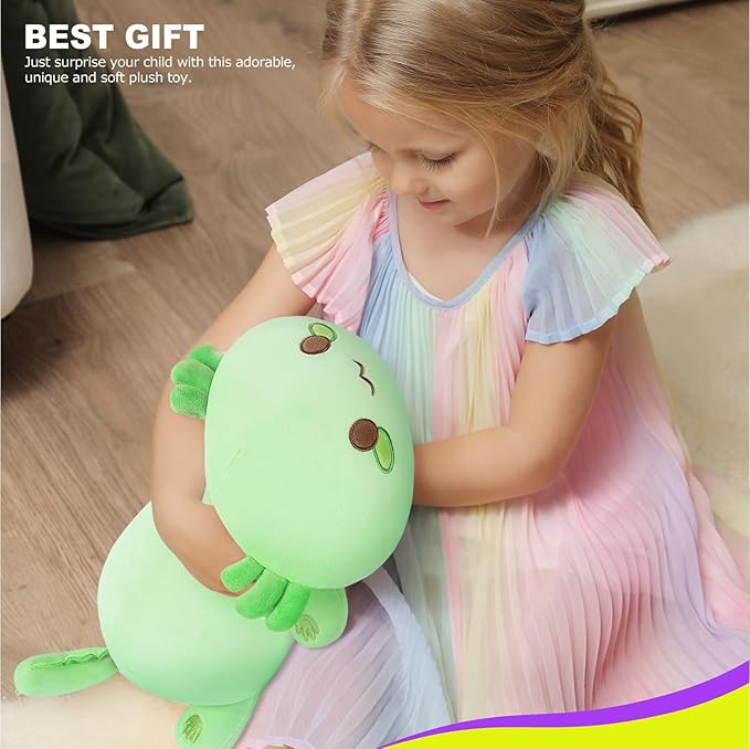 Onsoyours Cute Axolotl Plushie, Soft Stuffed Animal Salamander Plush Pillow, Kawaii Plush Toy for Kids (Green Axolotl, 13")