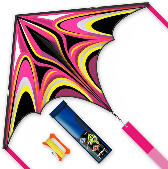 Kite, Large Delta Kites for Kids and Adults, Easy to Fly Rainbow Kites, Durable Multifunctional Beach Kite, Tangle-Free Flight Line, Durable
