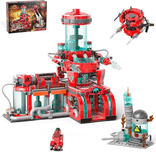 Space Fire Station Builidng Set Compatible with Major Brand City Fire Station, Firefighter Gifts, Difficult Toys for 14 Year Old Boys and Up(919pcs)