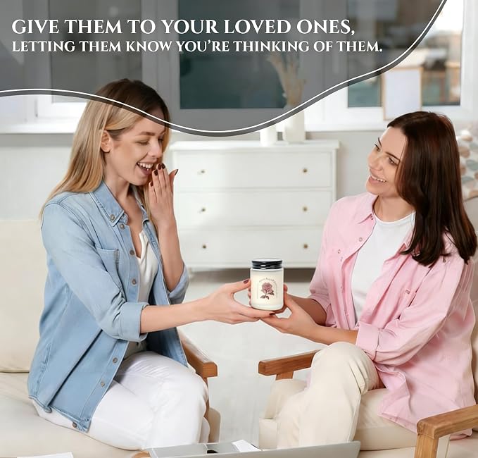 Rose Scented Aromatherapy Candle, Rose Candle for Women, Natural Soy Wax with Pure Cotton Wick, Long-Lasting Burning, Great Gift for Girls/Wife/Mom on Valentine’s/Mother’s/Christmas/Birthday/Day