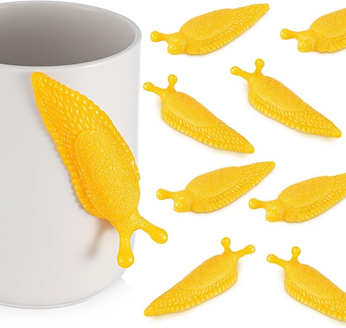 Soulchen 12 Pcs Sticky Banana Slugfest Novelty Sensory Slug Fidget Toy Mini Banana Slug Finger Puppet Slimy Sticky Slugs Tricky Toys for Halloween