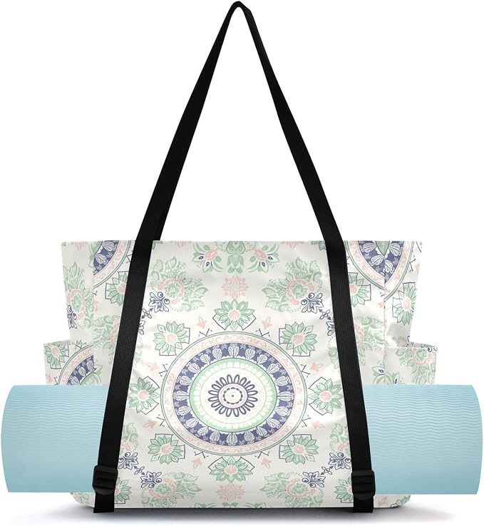 MCHIVER Yoga Bag for Women Men Large Yoga Mat Bag with Adjustable Strap Workout Bags Totes for Pilates Yoga Travel