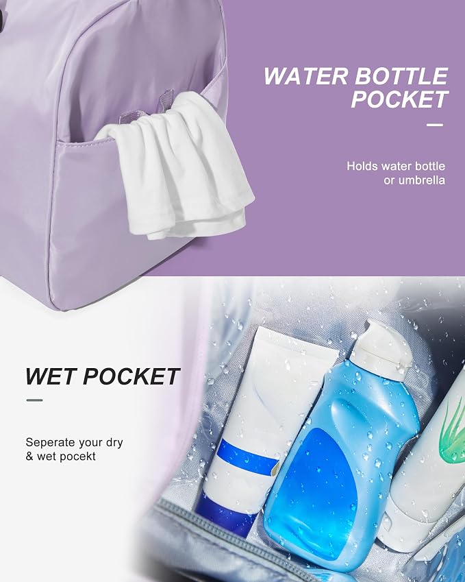 Gym Bag Womens Mens with Shoes Compartment and Wet Pocket Travel Duffel Bag for Women for Plane Sport Gym Tote Bags with Toiletry Bag Waterproof Weekend Overnight Carry on Bag Hospital Holdalls