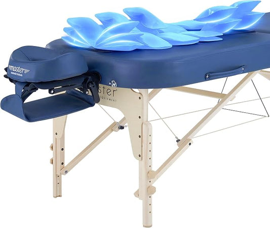 Concord 30" Portable AirWave Massage Table | Air Compression Full-Body Stretching & 3D Lumbar Support | Professional Folding Wellness Bed - Royal Blue