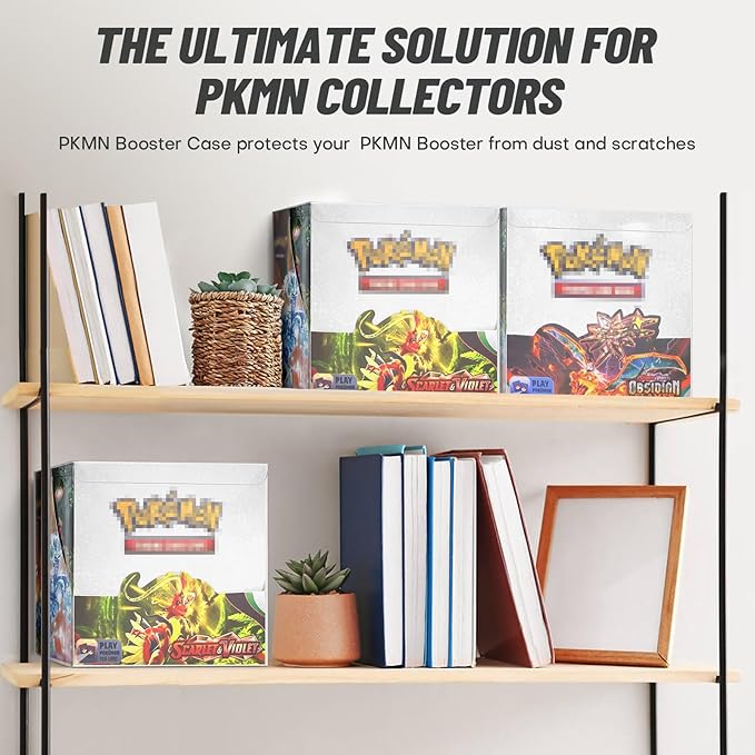 Clear PKMN Booster Box Protector Case, 5 Pack PET Plastic Display Cases for Sealed Booster Boxes – PET Protective Storage for Collectors – 0.5mm Thick (5.47x3.26x4.88 inch)