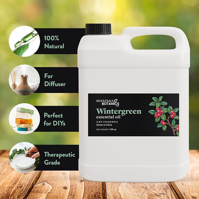 Wintergreen Essential Oil by Wholesale Botanics | Premium Essential Oil | for Aromatherapy, Soaps, Lotions, & Candles | Vegan & Cruelty Free (128 Fl Oz)