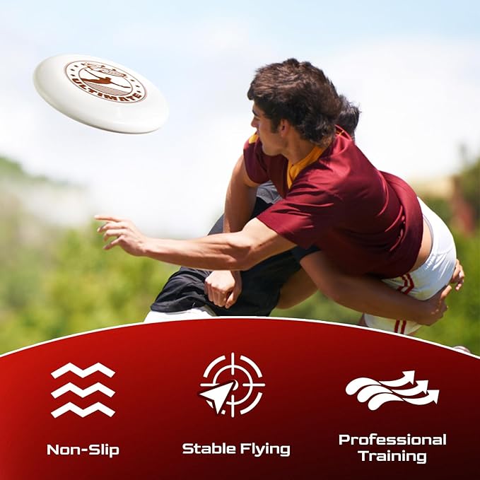 Wham-O Frisbee Official Ultimate 175g Flying Disc, 10.75 Inch, Professional Training Disc for Competition and Outdoor Fun (A(2Pack))
