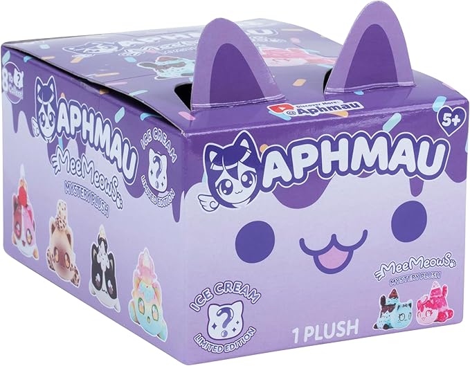 Aphmau 6” MeeMeow Mystery Plush – Ice Cream; YouTube Gaming Channel, Blind Box, 1 of 8 Possible Ice Cream MeeMeows, Official Merch