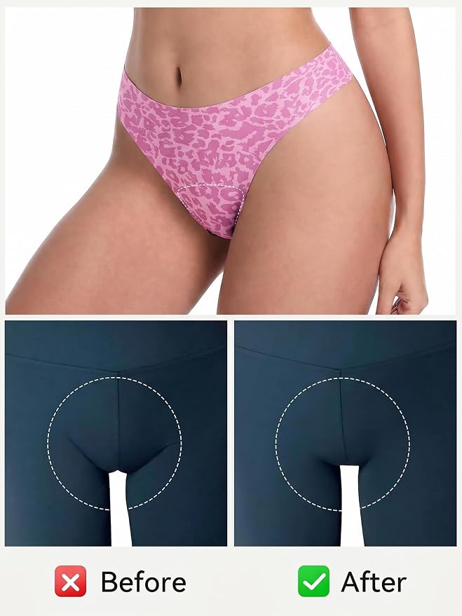 LUCKMEEY Cotton Thongs for Women Seamless Thongs for Women No Show Thong Panty Liners Workout G-String Thongs Underwear