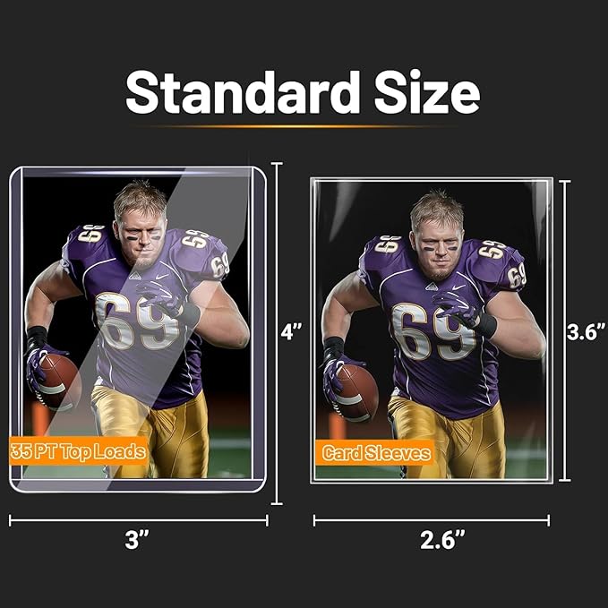 600 Toploads for Cards & 600 Penny Sleeves 35PT Hard Plastic Card Holders 3x4 Baseball Card Protectors for TCG Sports Football Collectible Cards