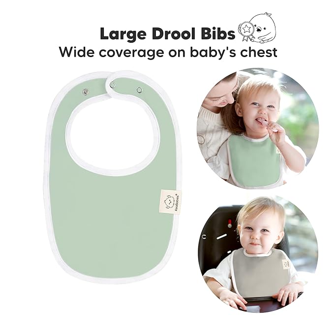 KeaBabies 8-Pack Organic Baby Bibs for Drooling and Teething - Soft Cotton Bibs for Baby Girl, Boy, Extra Absorbent, Easy to Clean & Put On for Toddler, Newborn, Infant 0-24 Months (Spring)