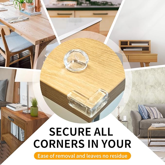 Rindion 40 Pack Corner Protector Baby, 2 Shapes Baby Proof Corners and Edges, Clear Table Corner Covers Baby, Baby Corner Protector Guards, Corner Guards for Table Edges & Sharp Corners